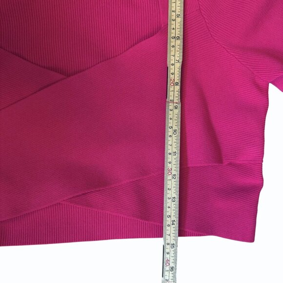 Express Body Contour Wrap Sweater Crop Top Womens Size XL Pink Legally Blonde - Picture 7 of 11